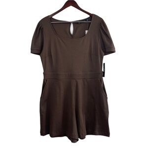 New York & Company Scoop Neck Ponte Romper Women’s Size L Green